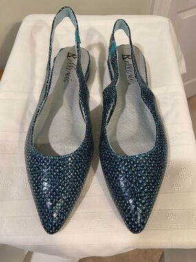 Bellini "Frolic" Faux Snake Print Slingback Sandals